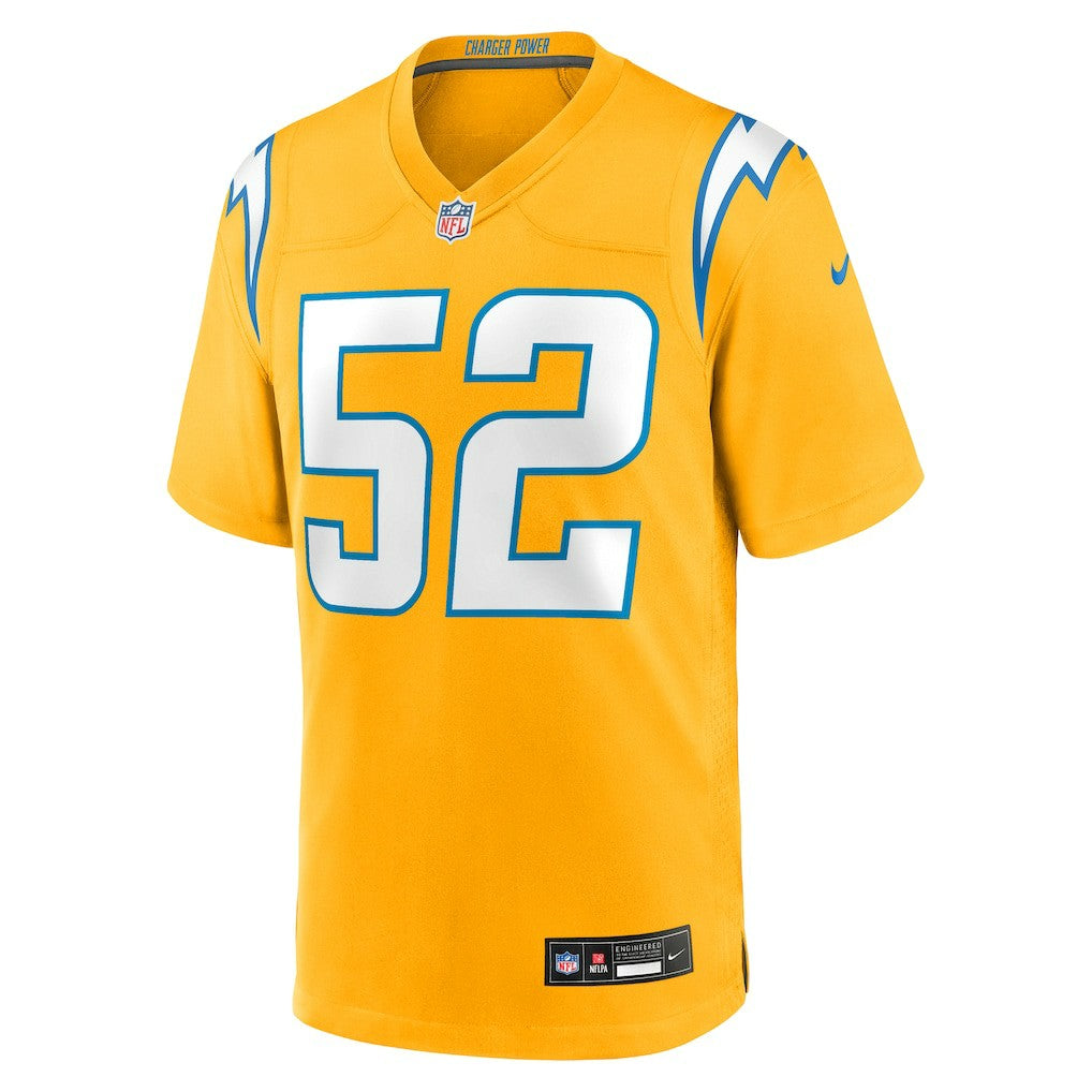Khalil Mack Los Angeles Chargers Alternate Charger Power Game Player Jersey Gold - Nike