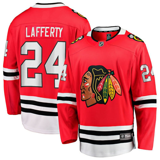 Sam Lafferty Chicago Blackhawks Fanatics Home Breakaway Jersey - Red | NHL Jerseys