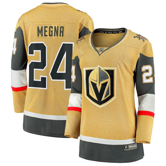 Jaycob Megna Vegas Golden Knights Fanatics Women's Home Breakaway Jersey - Gold | NHL Jerseys