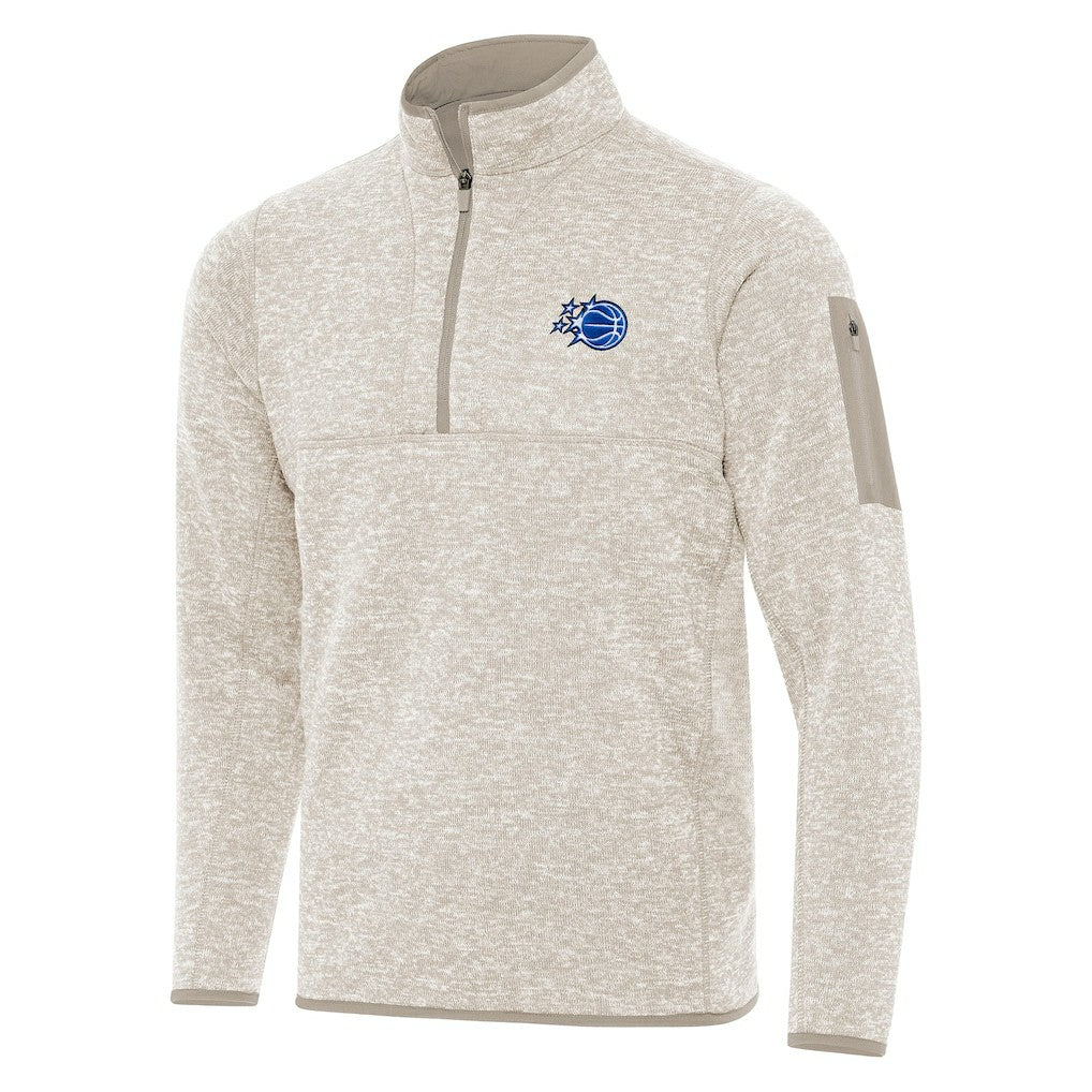 NBA - Orlando Magic Antigua New Logo Fortune Quarter-Zip Pullover Jacket - Oatmeal
