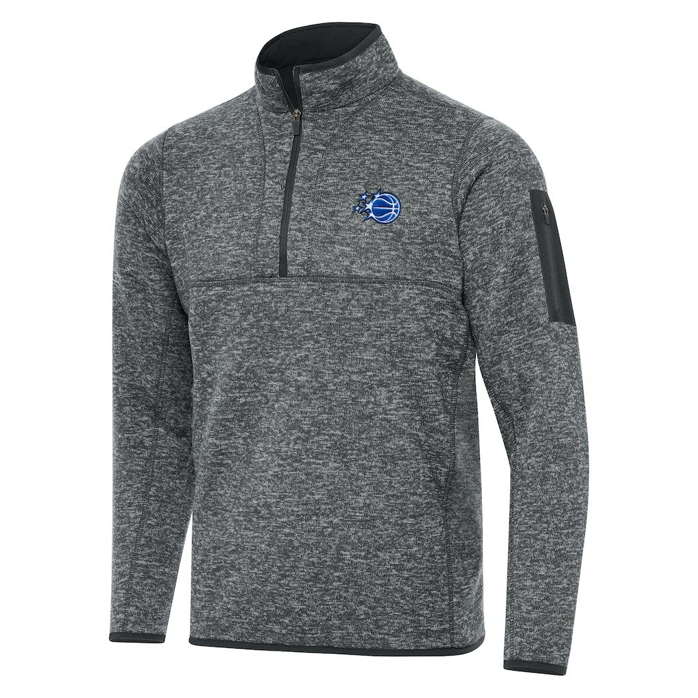 NBA - Orlando Magic Antigua New Logo Fortune Quarter-Zip Pullover Jacket - Heather Gray