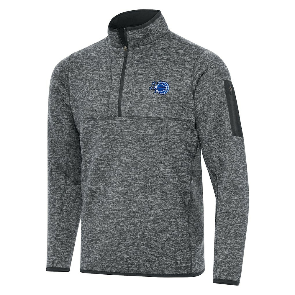 NBA - Orlando Magic Antigua New Logo Fortune Quarter-Zip Pullover Jacket - Heather Gray