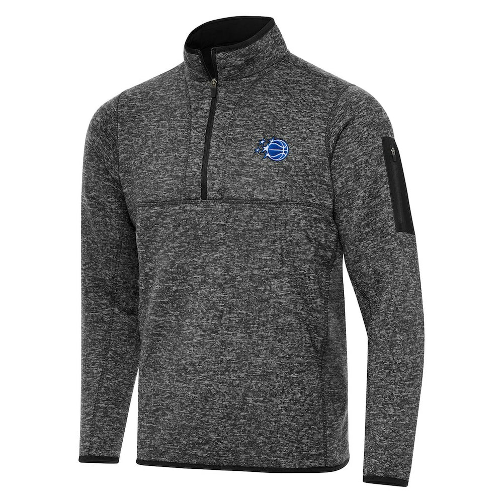 NBA - Orlando Magic Antigua New Logo Fortune Quarter-Zip Pullover Jacket - Heather Black