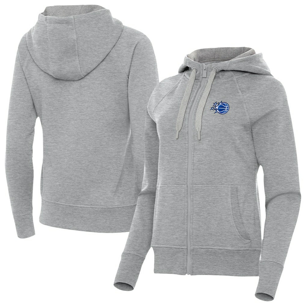 NBA - Orlando Magic Antigua Women's New Logo Victory Full-Zip Hooded Sweatshirt - Heather Gray