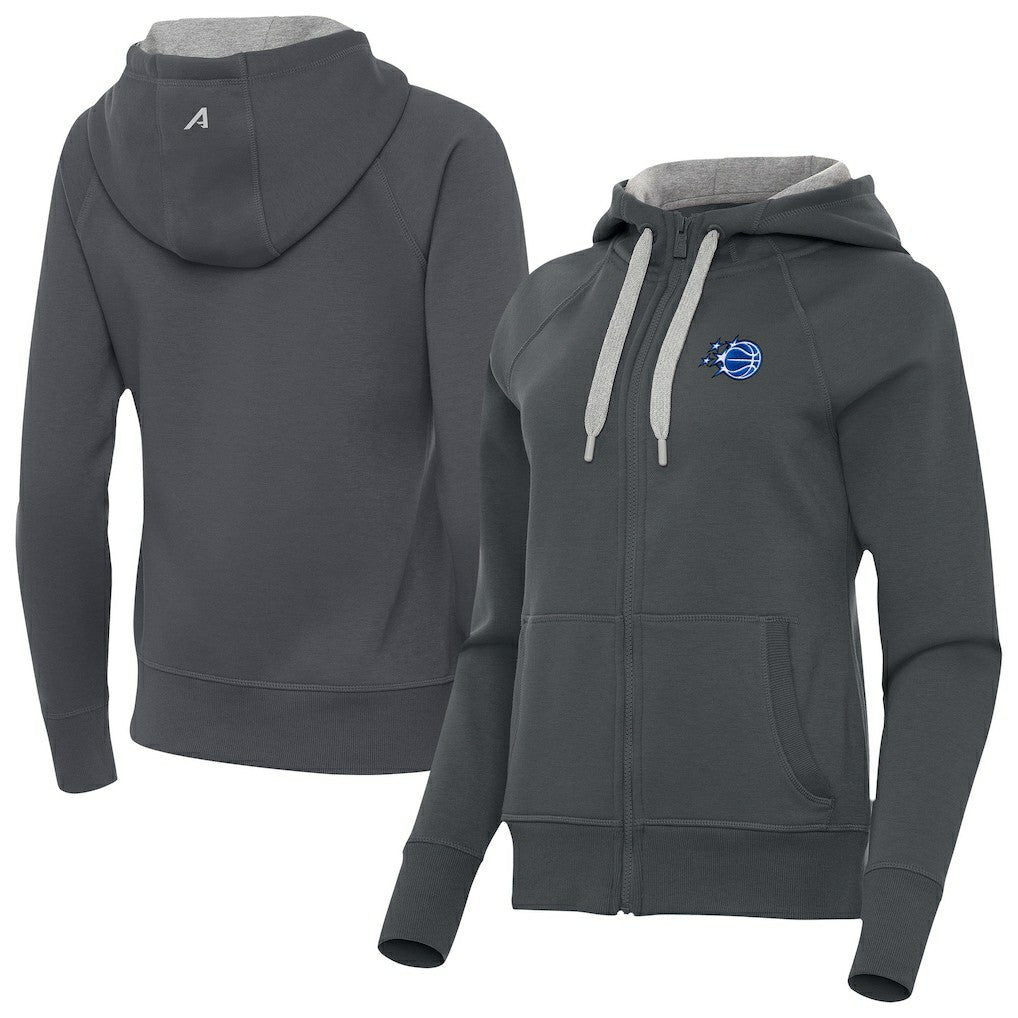 NBA - Orlando Magic Antigua Women's New Logo Victory Full-Zip Hooded Sweatshirt - Charcoal