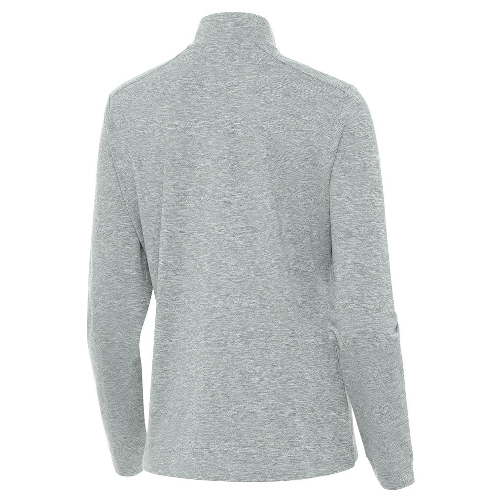 NBA - Orlando Magic Antigua Women's New Logo Mentor Long Sleeve Quarter-Zip Mock Polo - Heather Gray