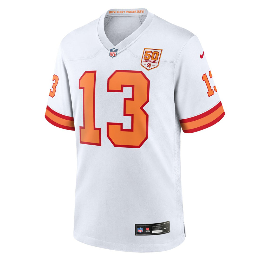 Mike Evans '76 Tampa Bay Buccaneers 50th Season Game Jersey White - Nike