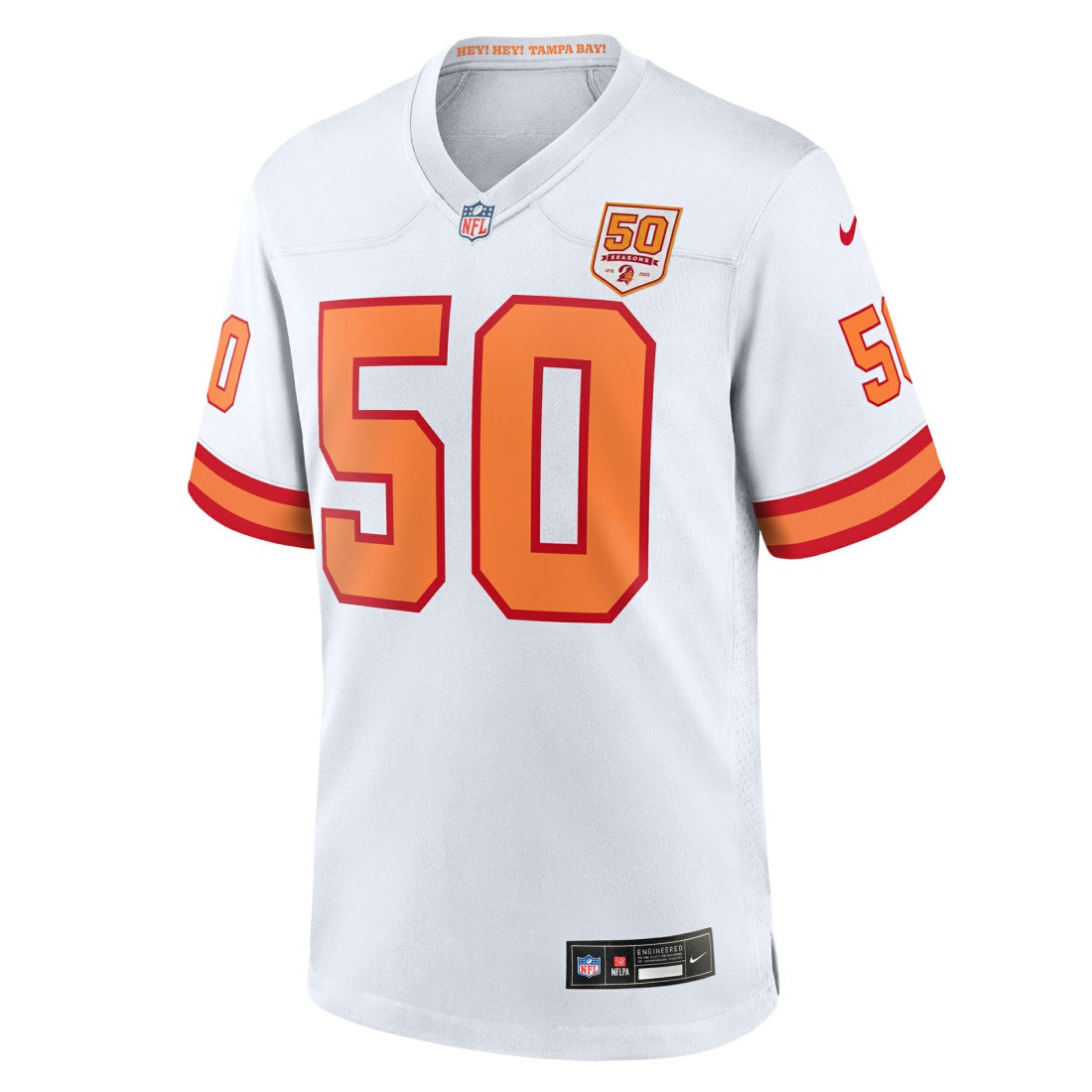 Vita Vea '76 Tampa Bay Buccaneers 50th Season Game Jersey - White | NFL Jerseys