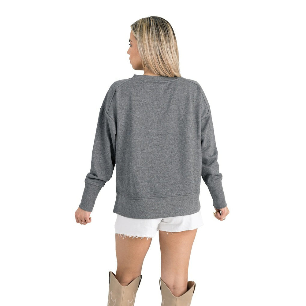 Washington Commanders Gameday Couture Women's French Terry V-Neck Pullover Sweatshirt Gray - NFL