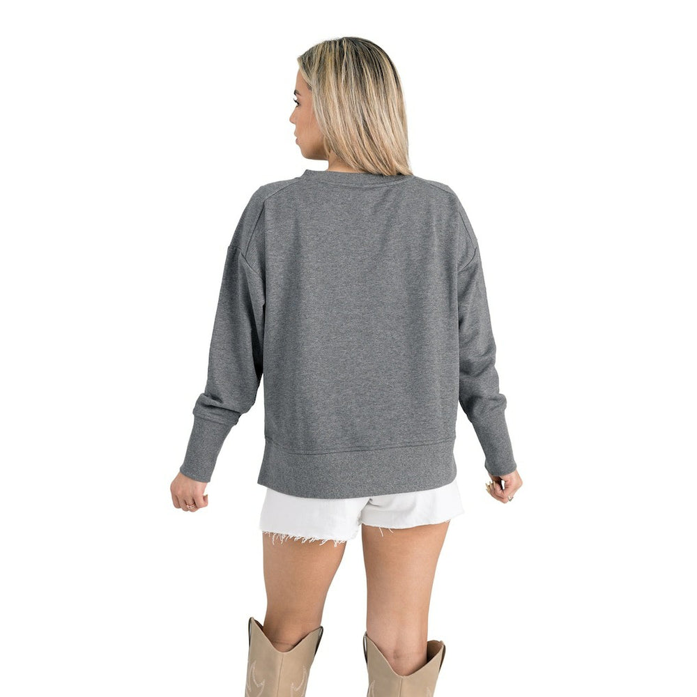 Philadelphia Eagles Gameday Couture Women's French Terry V-Neck Pullover Sweatshirt Gray - NFL