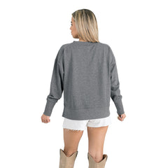 New York Jets Gameday Couture Women's French Terry V-Neck Pullover Sweatshirt Gray - NFL
