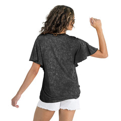 New Orleans Saints Gameday Couture Women's Relaxed Flutter Sleeve T-Shirt Black - NFL