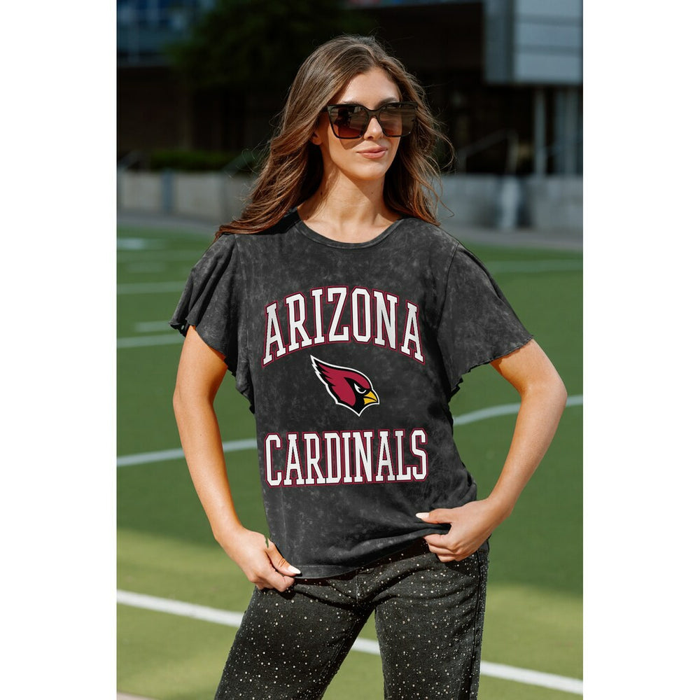 Arizona Cardinals Gameday Couture Women's Relaxed Flutter Sleeve T-Shirt Black - NFL