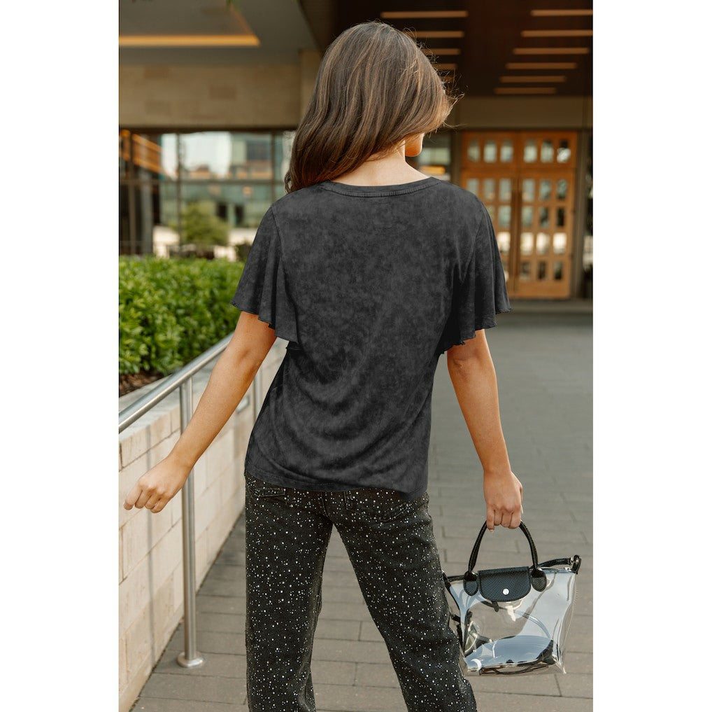 Chicago Bears Gameday Couture Women's Relaxed Flutter Sleeve T-Shirt Black - NFL