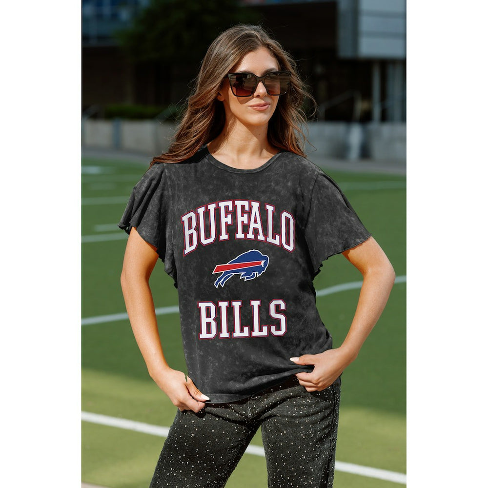 Buffalo Bills Gameday Couture Women's Relaxed Flutter Sleeve T-Shirt Black - NFL