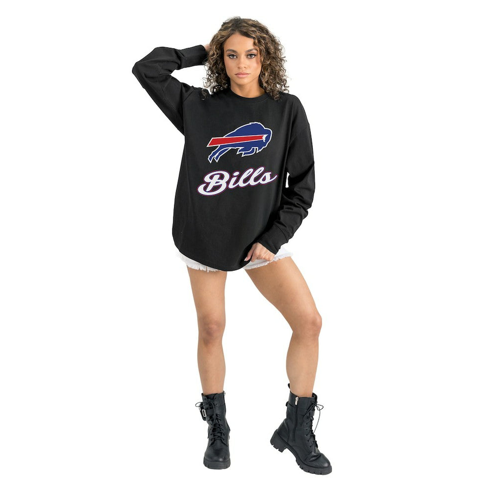 Buffalo Bills Gameday Couture Women's Oversized Long Sleeve T-Shirt Black - NFL