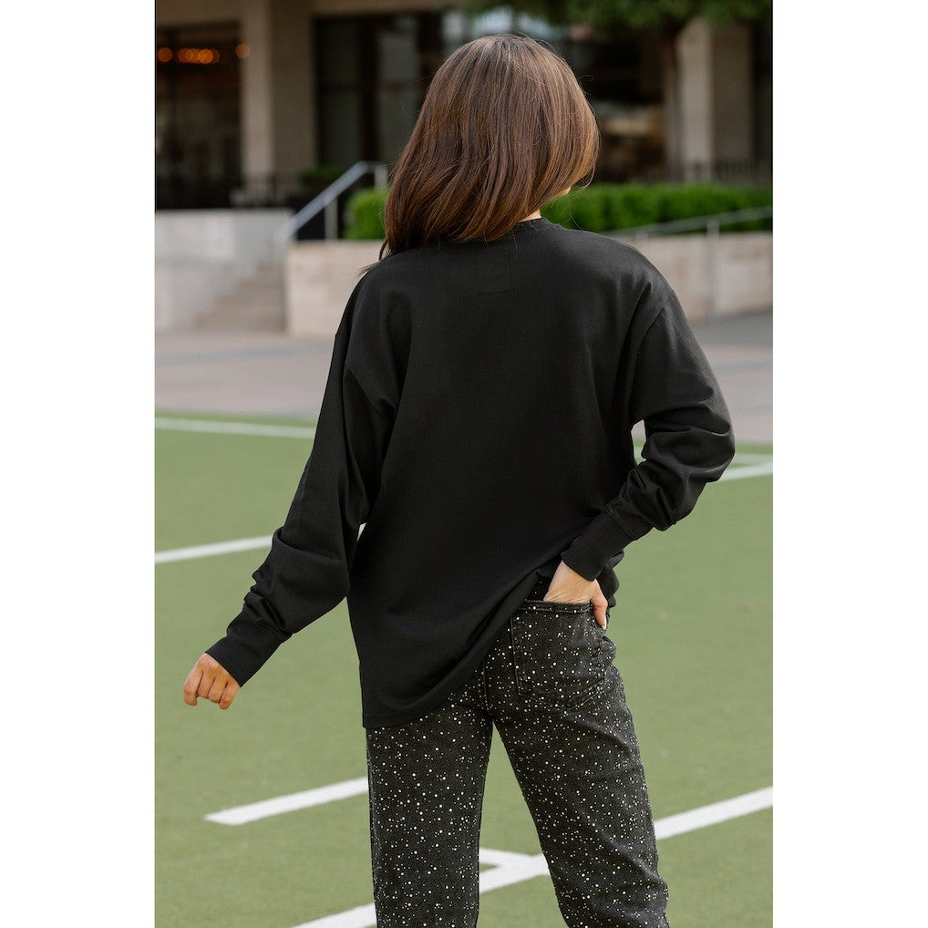 Buffalo Bills Gameday Couture Women's Oversized Long Sleeve T-Shirt Black - NFL