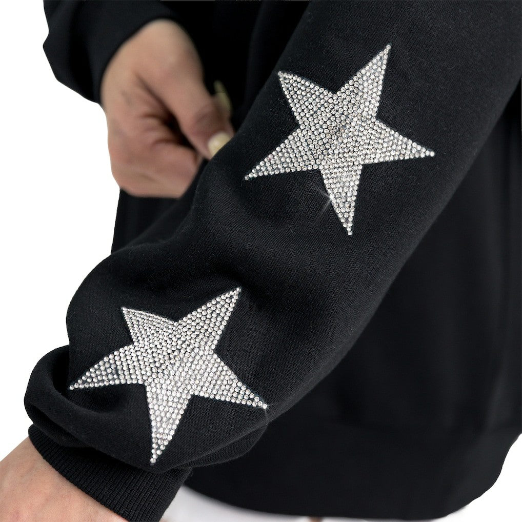 New York Jets Gameday Couture Women's Velocity Relaxed Rhinestone Pullover Sweatshirt Black - NFL