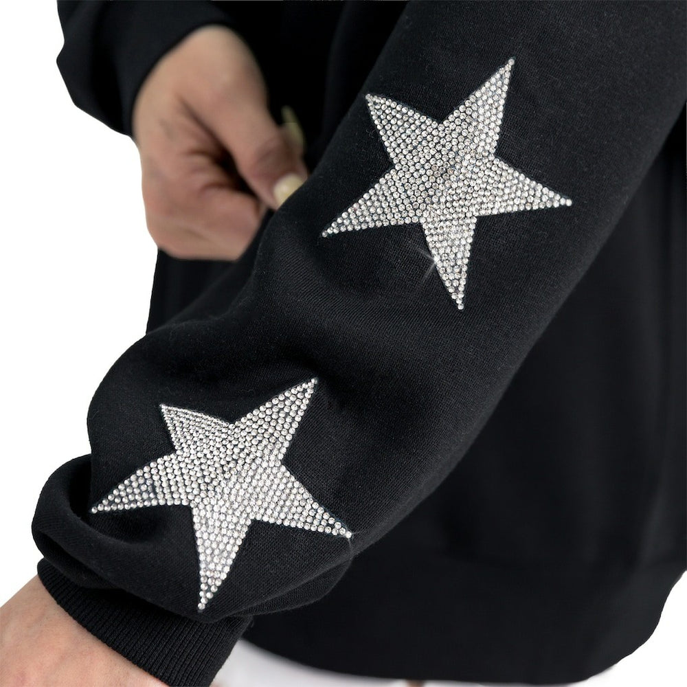 Cincinnati Bengals Gameday Couture Women's Velocity Relaxed Rhinestone Pullover Sweatshirt Black - NFL
