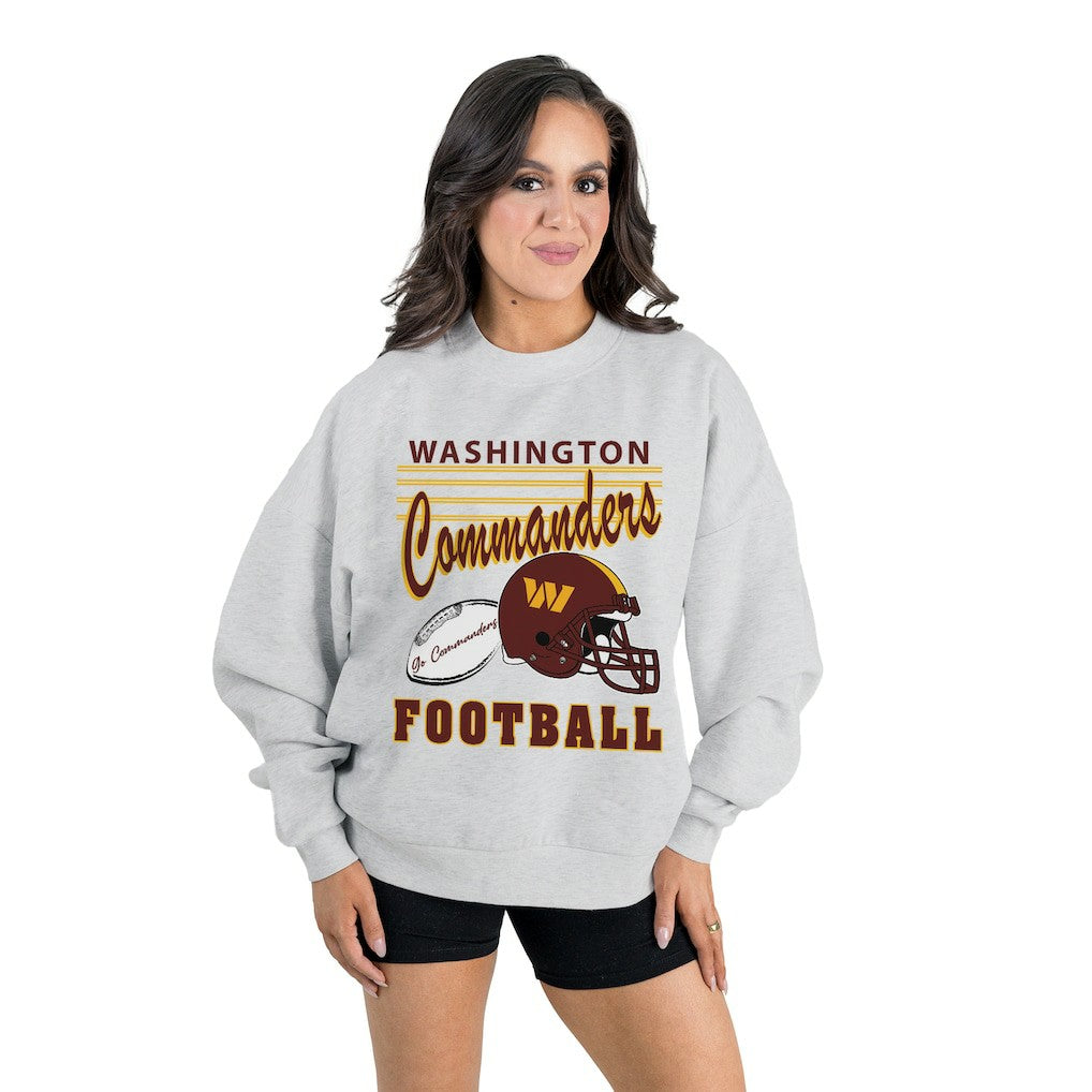 Washington Commanders Gameday Couture Women's Home Turf Oversized Premium Fleece Pullover Sweatshirt Ash - NFL