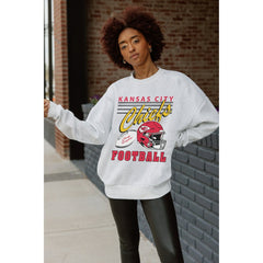 Kansas City Chiefs Gameday Couture Women's Home Turf Oversized Premium Fleece Pullover Sweatshirt Ash - NFL