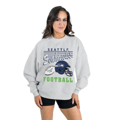Seattle Seahawks Gameday Couture Women's Home Turf Oversized Premium Fleece Pullover Sweatshirt Ash - NFL