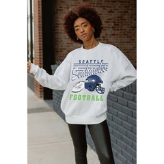 Seattle Seahawks Gameday Couture Women's Home Turf Oversized Premium Fleece Pullover Sweatshirt Ash - NFL