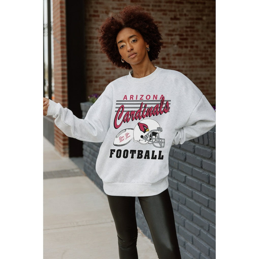Arizona Cardinals Gameday Couture Women's Home Turf Oversized Premium Fleece Pullover Sweatshirt Ash - NFL