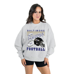 Baltimore Ravens Gameday Couture Women's Home Turf Oversized Premium Fleece Pullover Sweatshirt Ash - NFL