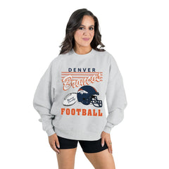 Denver Broncos Gameday Couture Women's Home Turf Oversized Premium Fleece Pullover Sweatshirt Ash - NFL