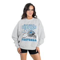 Detroit Lions Gameday Couture Women's Home Turf Oversized Premium Fleece Pullover Sweatshirt Ash - NFL