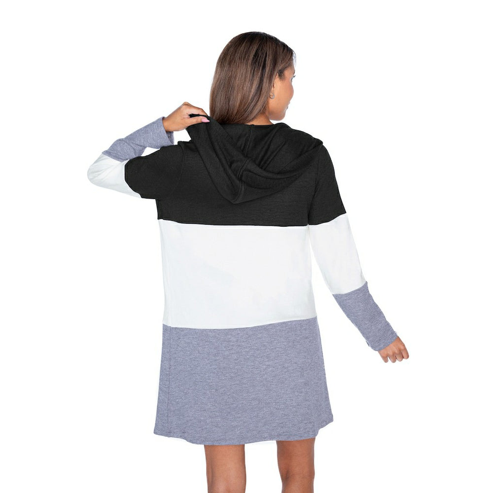 Denver Broncos Gameday Couture Women's Tri-Blend Color Block Lightweight Cardigan Hoodie Black - NFL