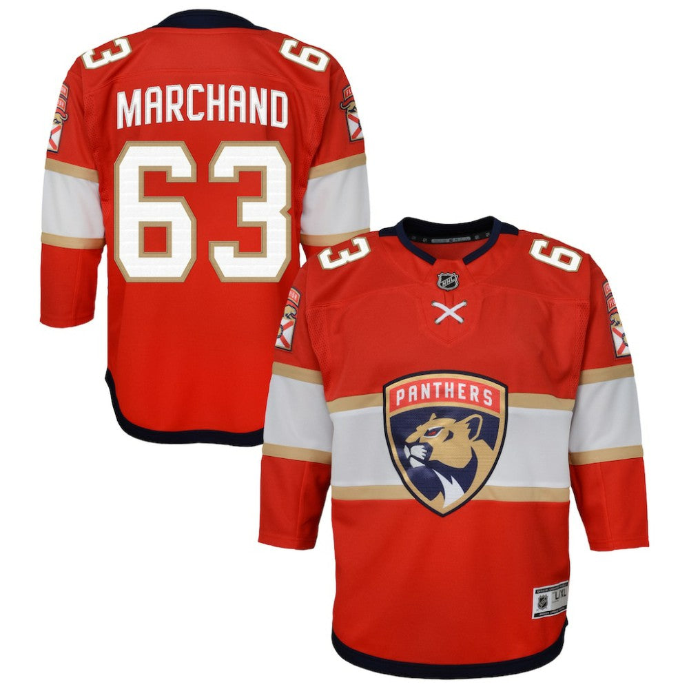 Brad Marchand Florida Panthers Outerstuff Youth Premier Player Jersey - Red | NHL Jerseys