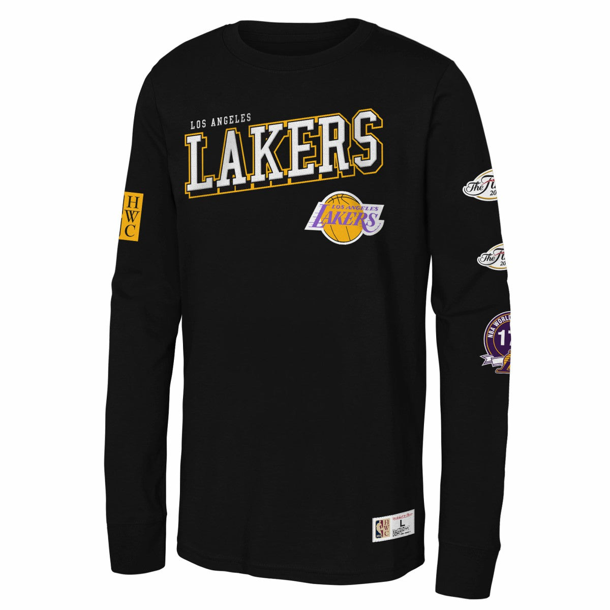 Mitchell & Ness - Los Angeles Lakers Youth Hardwood Classics Training Camp Long Sleeve T-Shirt - Black