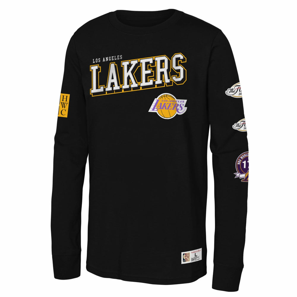 Mitchell & Ness - Los Angeles Lakers Youth Hardwood Classics Training Camp Long Sleeve T-Shirt - Black