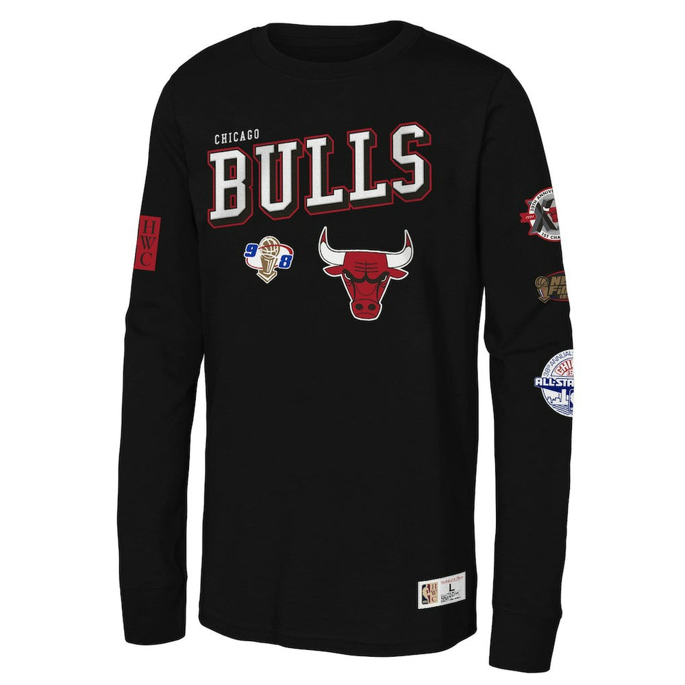 Mitchell & Ness - Chicago Bulls Youth Hardwood Classics Training Camp Long Sleeve T-Shirt - Black