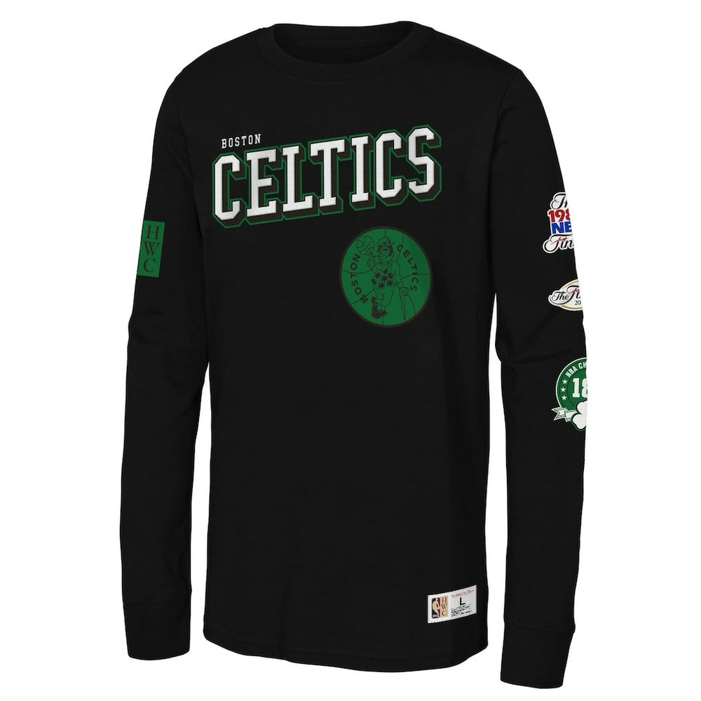 Mitchell & Ness - Boston Celtics Youth Hardwood Classics Training Camp Long Sleeve T-Shirt - Black