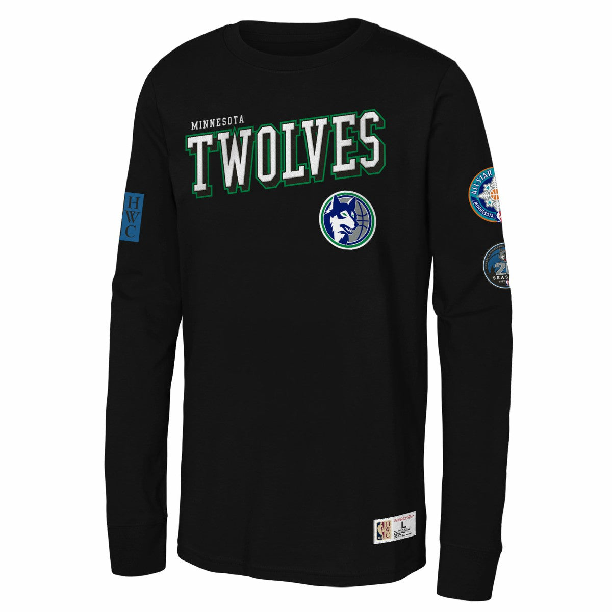 Mitchell & Ness - Minnesota Timberwolves Youth Hardwood Classics Training Camp Long Sleeve T-Shirt - Black