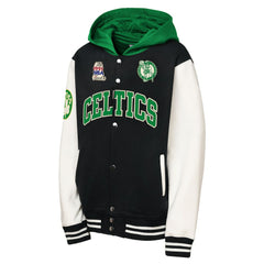 Mitchell & Ness - Boston Celtics Youth Hardwood Classics Courtside Fleece Full-Snap Hoodie Jacket - Black