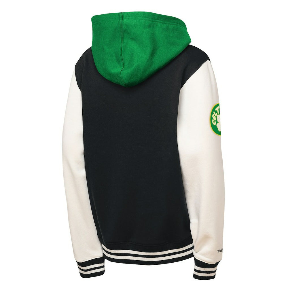 Mitchell & Ness - Boston Celtics Youth Hardwood Classics Courtside Fleece Full-Snap Hoodie Jacket - Black