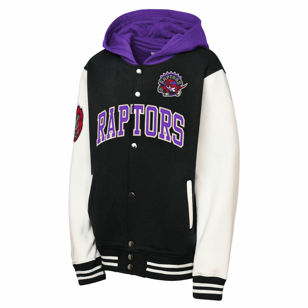 Mitchell & Ness - Toronto Raptors Youth Hardwood Classics Courtside Fleece Full-Snap Hooded Jacket - Black