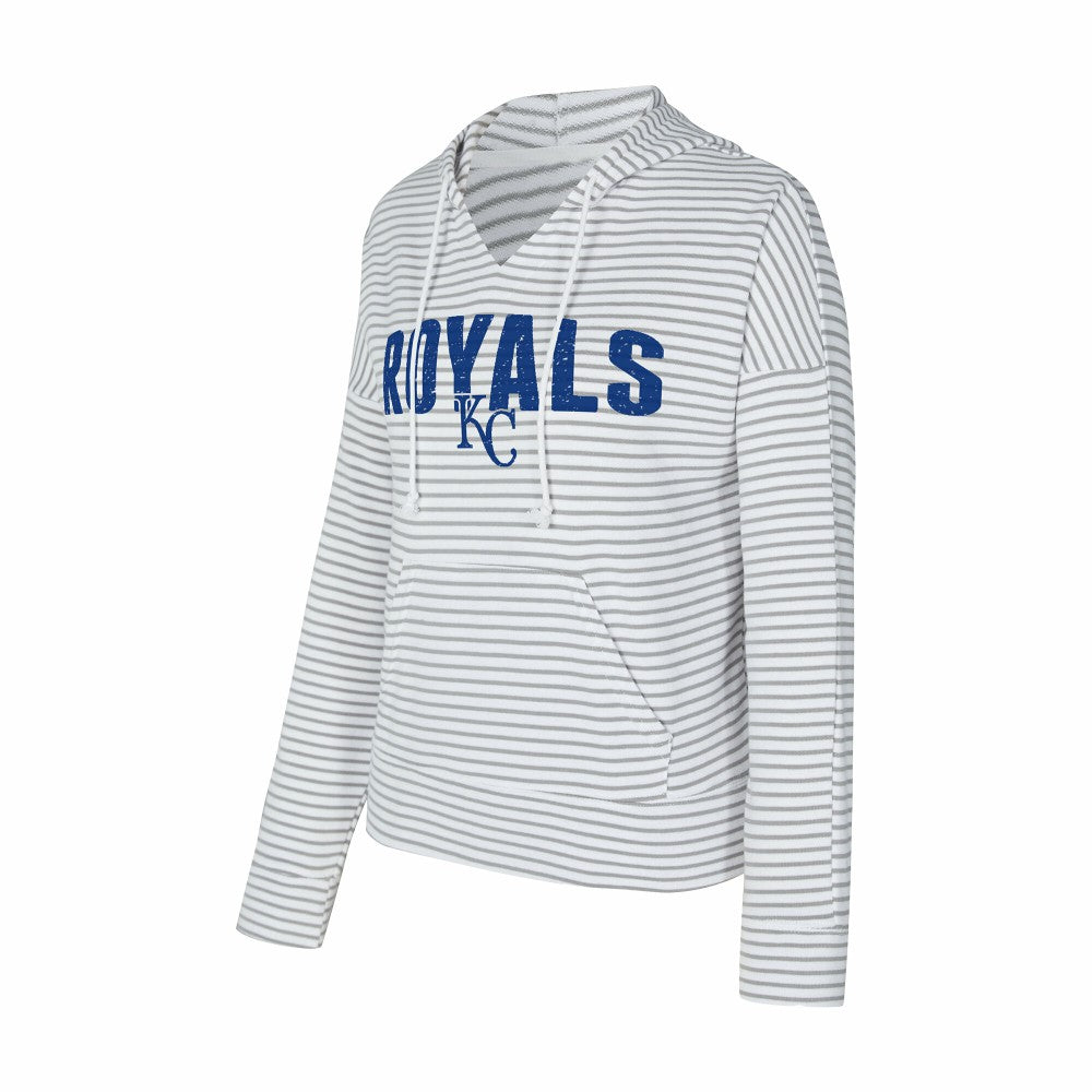 Kansas City Royals Concepts Sport Women's Liftoff Striped V-Neck Hoodie discount