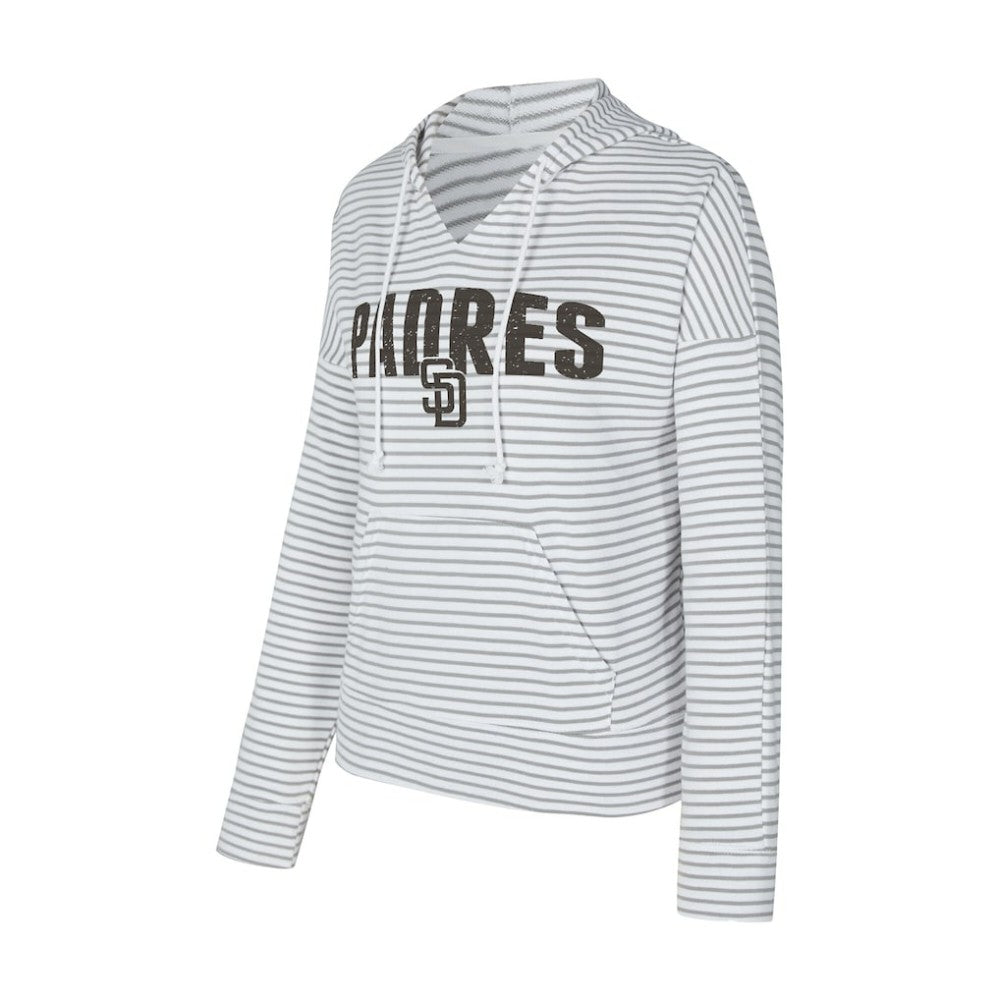 San Diego Padres Concepts Sport Women's Liftoff Striped V-Neck Hoodie Near Me