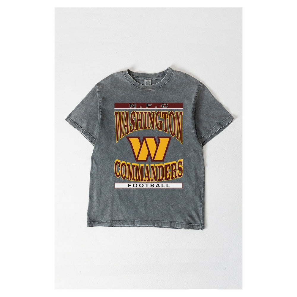 Washington Commanders Gameday Couture Women's Oversized Classic Grind Washed T-Shirt Gray - NFL