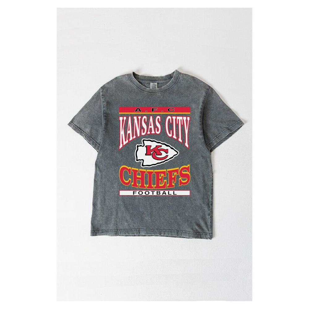 Kansas City Chiefs Gameday Couture Women's Oversized Classic Grind Washed T-Shirt Gray - NFL
