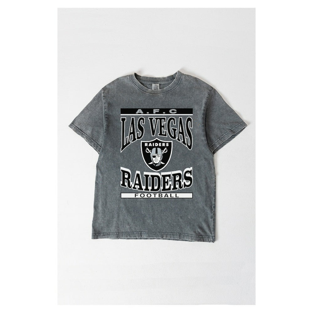 Las Vegas Raiders Gameday Couture Women's Oversized Classic Grind Washed T-Shirt Gray - NFL