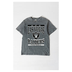 Las Vegas Raiders Gameday Couture Women's Oversized Classic Grind Washed T-Shirt Gray - NFL