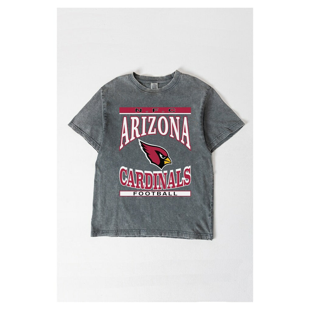 Arizona Cardinals Gameday Couture Women's Oversized Classic Grind Washed T-Shirt Gray - NFL
