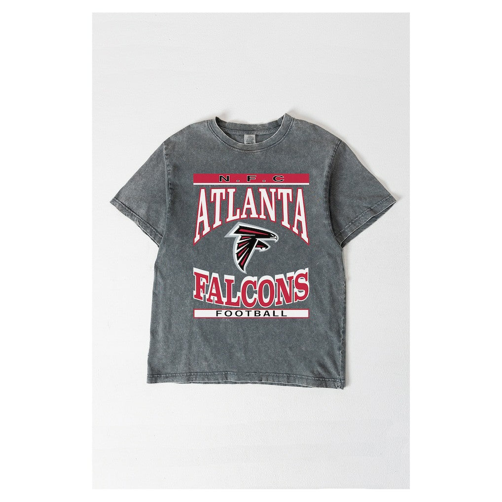 Atlanta Falcons Gameday Couture Women's Oversized Classic Grind Washed T-Shirt Gray - NFL
