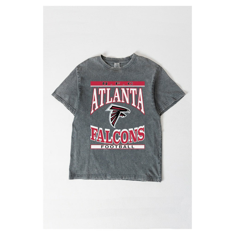Atlanta Falcons Gameday Couture Women's Oversized Classic Grind Washed T-Shirt Gray - NFL